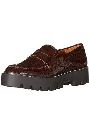Franco Sarto Damen Balin Lug Sole Chunky Loafer Slipper, Burgunderrot Crinkle, 38 EU