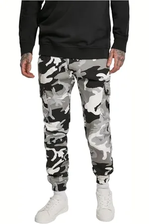 Urban classics Herren Camo Cargo Jogging Pants 2.0 Hose, Mehrfarbig (Snow 00787), W(Herstellergröße: 34)