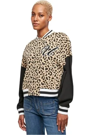 Urban classics Damen TB5472-Ladies AOP Oversized College Sweat Jacket Strickjacke, , 3XL