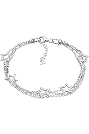 Elli Damen Schmuck Armband Strangarmband 3-Lagig Sterne Astro Trend Himmel Blogger 925 Länge 18 cm