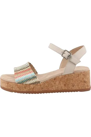 TOM TAILOR Damen 9590280005 Keilsandale, Cream-Multi, 39 EU