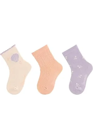 Sterntaler Socken 3er Pack Muschel - Baby und Kindersocken - modische Farben, Muster und Designs - hoher Baumwollanteil - optimale Passform - Vorteilspack Mädchen Strümpfe - , Größe 22