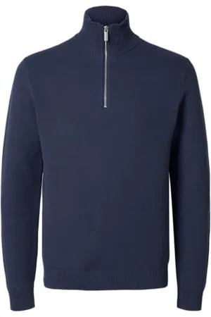 SELECTED Slhdane Ls Knit Structure Half Zip Noos