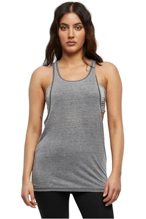 Urban classics Damen Sport T-Shirt Ladies Loose Burnout Tanktop grau Large