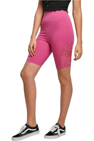 Urban classics Damen TB4790-Ladies High Waist Lace Inset Cycle Yoga-Shorts, , 3XL