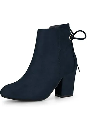 Allegra K Schnürstiefeletten mit runder Zehenpartie und Reißverschluss für Damen 38.5