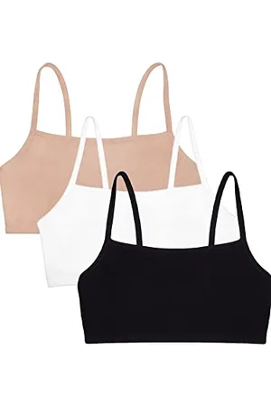 Fruit Of The Loom Damen Spaghetti Strap Cotton Bra-All-Day Comfort Sport-BH, Undurchsichtige, , 70 (3er Pack)
