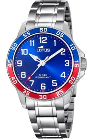 Lotus Armbanduhr Modell 18786/1 aus der Kollektion JUNIOR Collection, Gehäuse 36 mm blau mit Stahlband für Kadett