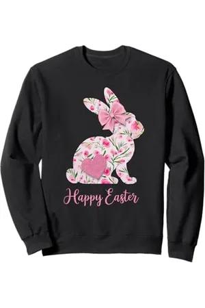 Threadrock Floral Bunny Happy Easter für Frauen Kinder Frühling Sweatshirt