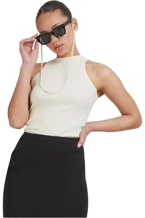 Urban classics Damen Top Ladies Racer Back Rib Top, geripptes Frauen Top mit Racerback, Baumwolle, , XS