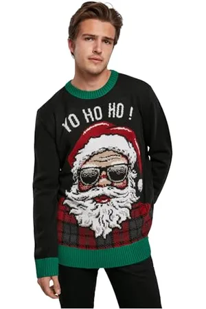Urban classics Unisex-Erwachsene Ho Ho Ho Sweater Sweatshirts, Black, M