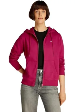 Tommy Hilfiger Damen TJW REG S Flag Zip Thru DW0DW19729 Kapuzenpullover mit durchgehendem Reißverschluss, , XL