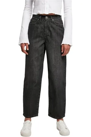 Urban classics Damen TB4541-Ladies High Waist Wide Leg Cropped Denim Pants Hose, , 28