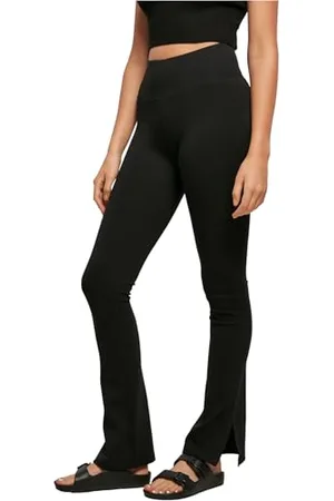 Urban classics Damen Ladies High Waist Side Slit Leggings, Black, XL