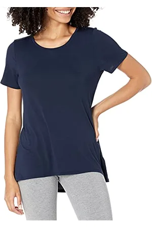Amazon Damen Kurzärmliges Swing-T-Shirt mit U-Ausschnitt und lockerer Passform (in Übergröße erhältlich), , XXL
