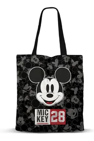 Disney Micky Maus Year-FAN Shopping Einkaufstasche, Schwarz, 33 x 40 cm