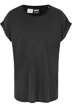 Urban classics Mädchen T-Shirt Girls Modal Extended Shoulder Tee, T-Shirt für Mädchen mit überschnittenen Schultern, black, 122/128