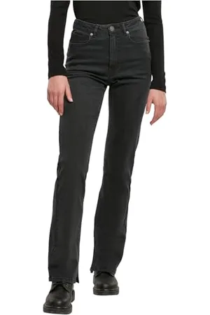 Urban classics Damen TB5467-Ladies Highwaist Straight Slit Denim Pants Hose, , 27
