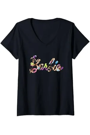 Barbie Yoga Logo T-Shirt mit V-Ausschnitt