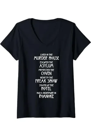 American Horror Story Damen Jahreszeiten-Text T-Shirt mit V-Ausschnitt