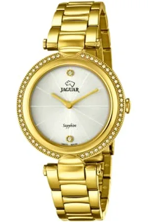 Jaguar Uhrenmodell J830 / 1 aus der Cosmopolitan-Kollektion, 34,5 mm weißes Gehäuse mit plattiertem Stahlband für Damen J830/1