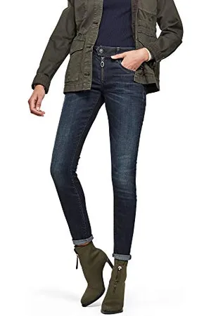 G-Star RAW Damen Lynn Zipper Mid Waist Skinny Jeans, , 26W / 32L