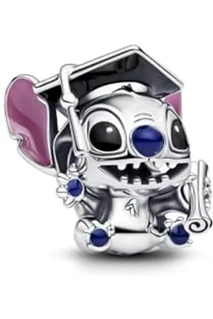PANDORA Moments Disney Stitch Abschluss-Charm Sterling Silber, Kompatibel Moments Armbändern, 793789C01