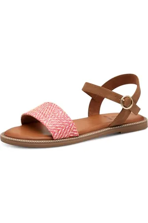 QS by s.Oliver Damen Sandalen flach mit verstellbarem Riemchen Vegan, Rosa , 40 EU