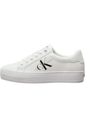 Calvin Klein Damen Vulcanized Sneaker Flatform Laceup Plateau, Weiß (Bright White), 37