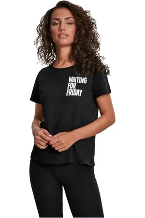 Mister Tee Damen Ladies Waiting for Friday Box Tee M Black
