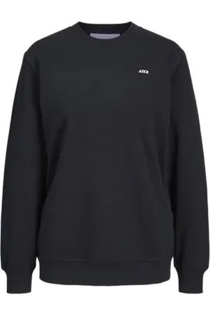 JJXX Damen Jxabbie Ls Rel Every Brush Crew Noos Sweatshirt, Black/Print:white Logo, M