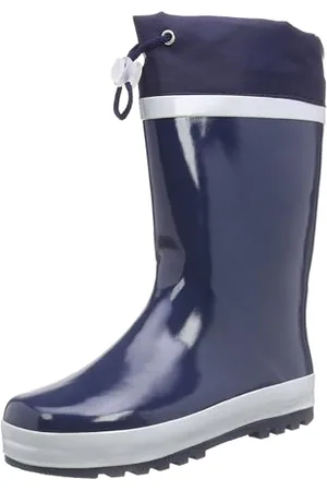 Playshoes Kinder Gummistiefel Basic Warmfutter, marine/weiß, 34/35 EU
