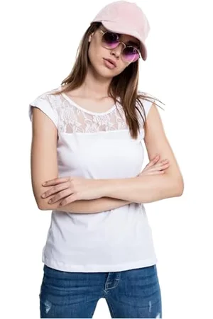 Urban classics Damen Ladies Top Laces Tee, , XS Petite EU