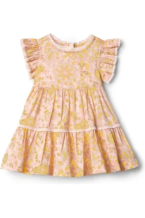 Amazon X Sofia Grainge Baby Mädchen Gewebtes Kleid mit Rüschenärmeln, , 12 Monate