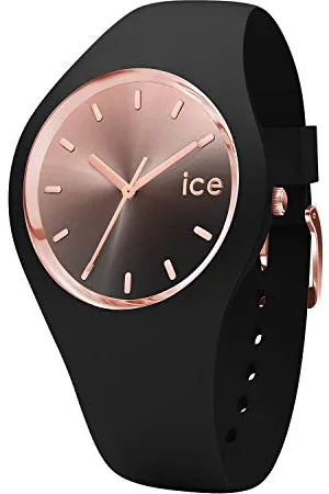 Ice-Watch ICE sunset Black - Schwarze Damenuhr mit Silikonarmband - 015748 (Medium)