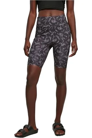 Urban classics Damen Ladies High Waist Tech Mesh AOP Cycle Shorts, , XL