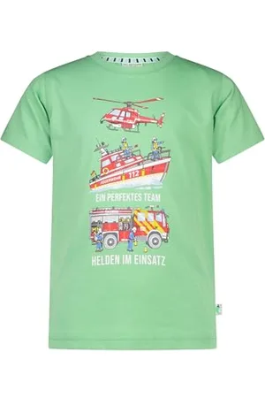 Salt & Pepper BY KIDS PARK Jungen Feuerwehr Team Print aus S.Jersey T-Shirt, , 128 cm-134 cm