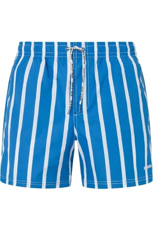 Pepe Jeans Herren Stripe Badeshorts, Blau (Blau), S