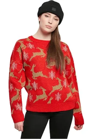 Urban classics Damen TB4559-Ladies Oversized Christmas Sweater Sweatshirt, , S