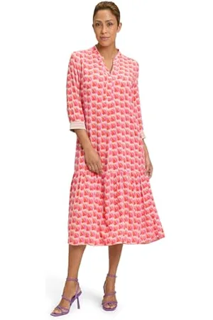 Betty Barclay Damen Stufenkleid mit 3/4 Arm Red/Rosè,46
