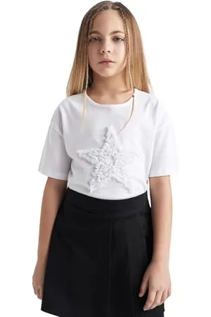 DeFacto Mädchen T-Shirt - Trendige T Shirts für Kinder - Mädchen T-Shirts für Mädchen -Tshirts Mädchen