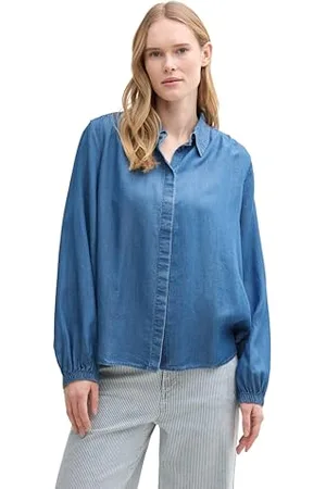 TOM TAILOR Damen 1045246 Bluse, 10110-Blue Denim, 38