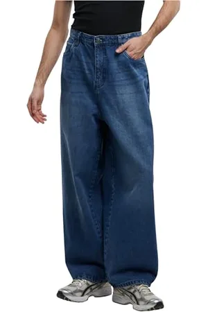 Urban classics Herren Jeanshose Tapered Heavy Ounce Baggy Jeans, lässige Herren Baggy Jeans mit High Waist, 7/8 Länge