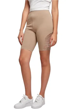 Urban classics Damen TB4790-Ladies High Waist Lace Inset Cycle Yoga-Shorts, , XXL