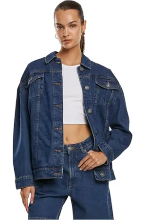 Urban classics Damen Jacke Ladies Oversized 90`s Denim Jacket, Denim Jacke für Frauen, im Retro-Style, , L