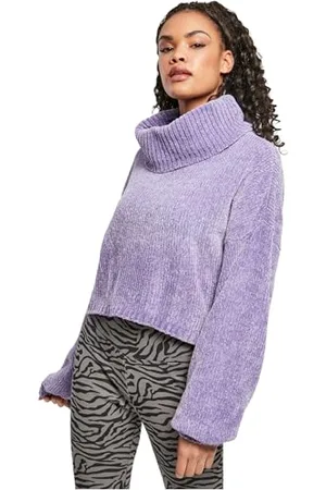 Urban classics Damen TB4516-Ladies Short Chenille Turtleneck Sweater Sweatshirt, , XXL