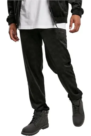 Southpole Herren SP049- AOP Velour Pants Hose, Black, S