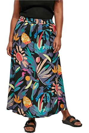 Urban classics Damen Ladies Viscose Midi Skirt Rock, , S