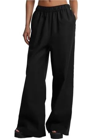Urban classics Damen TB6850-Ladies Linen Mixed Wide Pants Hose, Black, XL