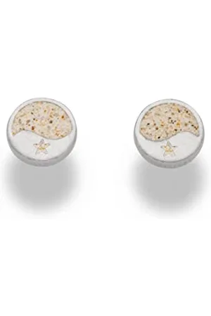 DUR Ohrstecker Welle/Seestern aus 925 Sterling Silber mit Strandsand veredelt, 8 mm, O5296
